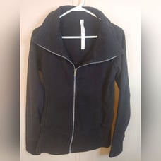 Lululemon Black Ribbed Full Zip Jacket, Size 6