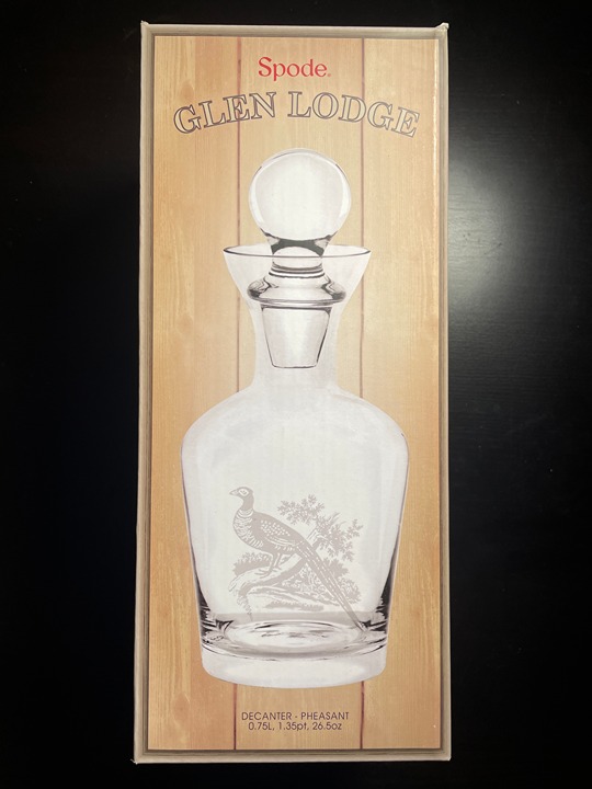 Spode Glen Lodge Pheasant Decanter Carafe 26.5 oz.