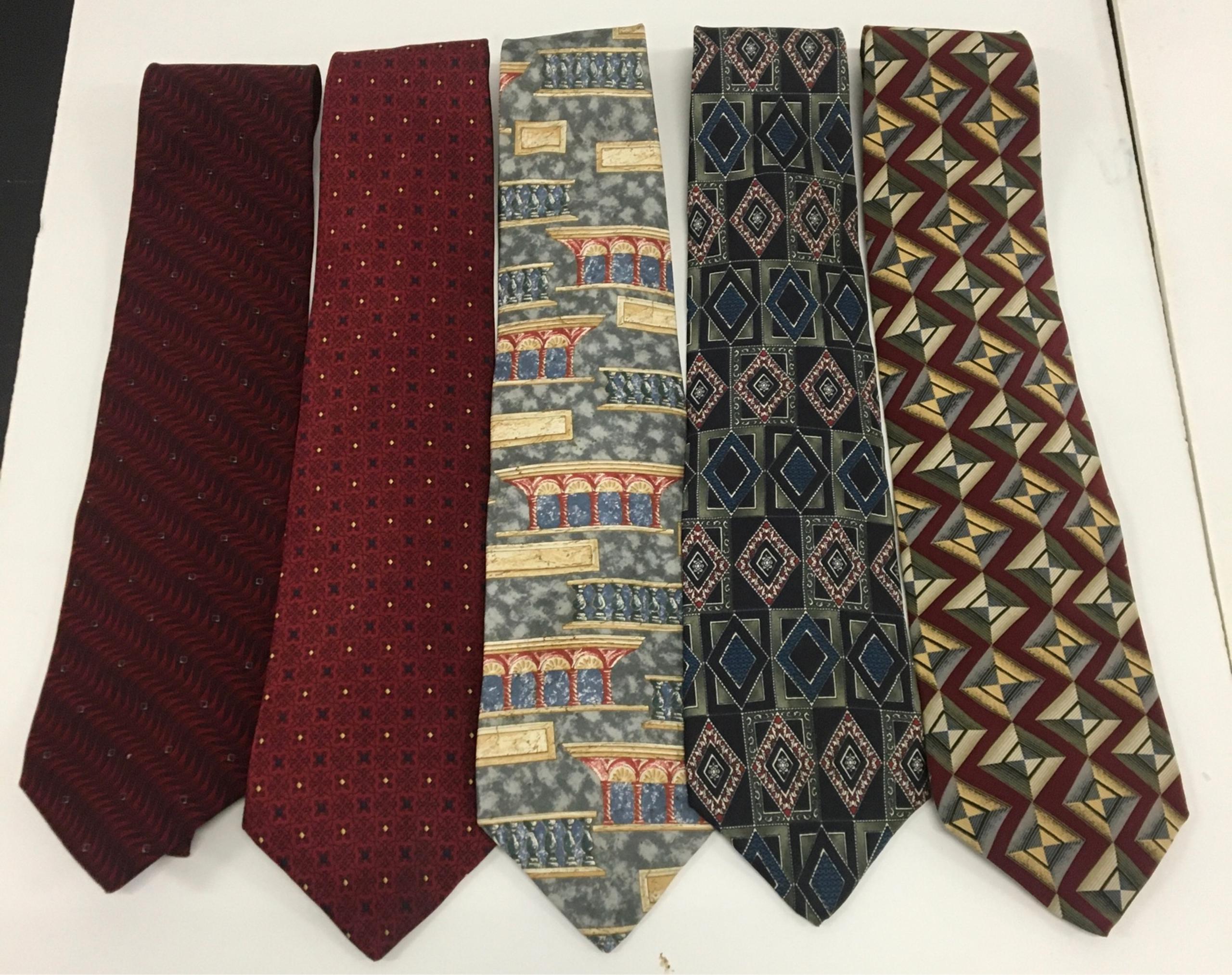 Lot Of 5 Bill blass Men’s Dress Neck Ties