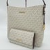 Michael Kors Large Messenger Crossbody Bag & Trifold Wallet Vanilla/Brown