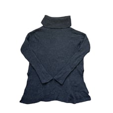 Eileen Fisher Oversized Charcoal Dark Grey Wool & Yak Turtleneck Sweater