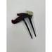 Antique Celluloid Hair Comb - Oxblood Red Cat-O-Nine Tails with Rhinestones
