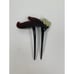 Antique Celluloid Hair Comb - Oxblood Red Cat-O-Nine Tails with Rhinestones