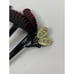 Antique Celluloid Hair Comb - Oxblood Red Cat-O-Nine Tails with Rhinestones
