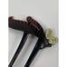 Antique Celluloid Hair Comb - Oxblood Red Cat-O-Nine Tails with Rhinestones