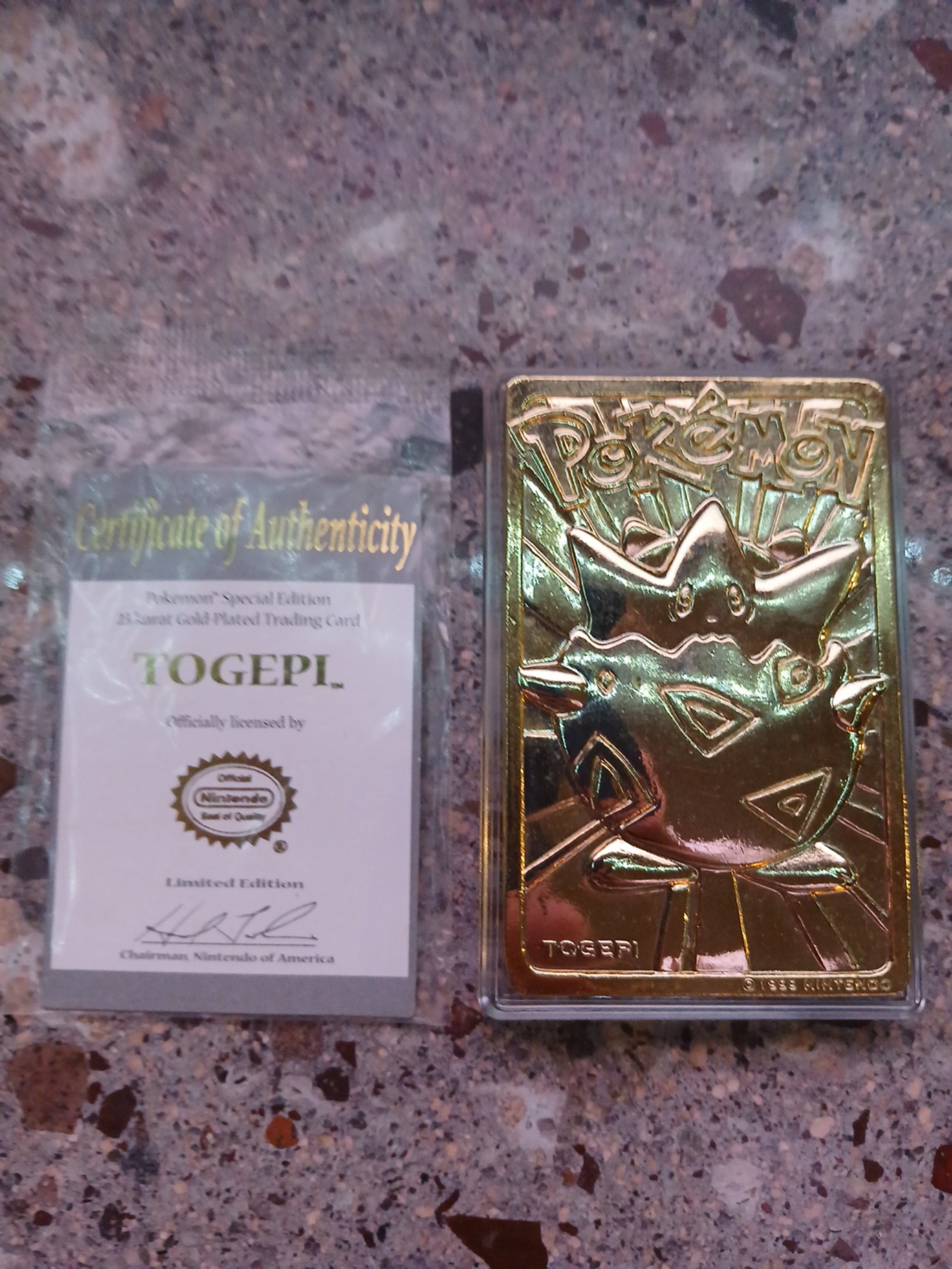 Pokemon Special Edition 23 karat Gold-Plated Togepi