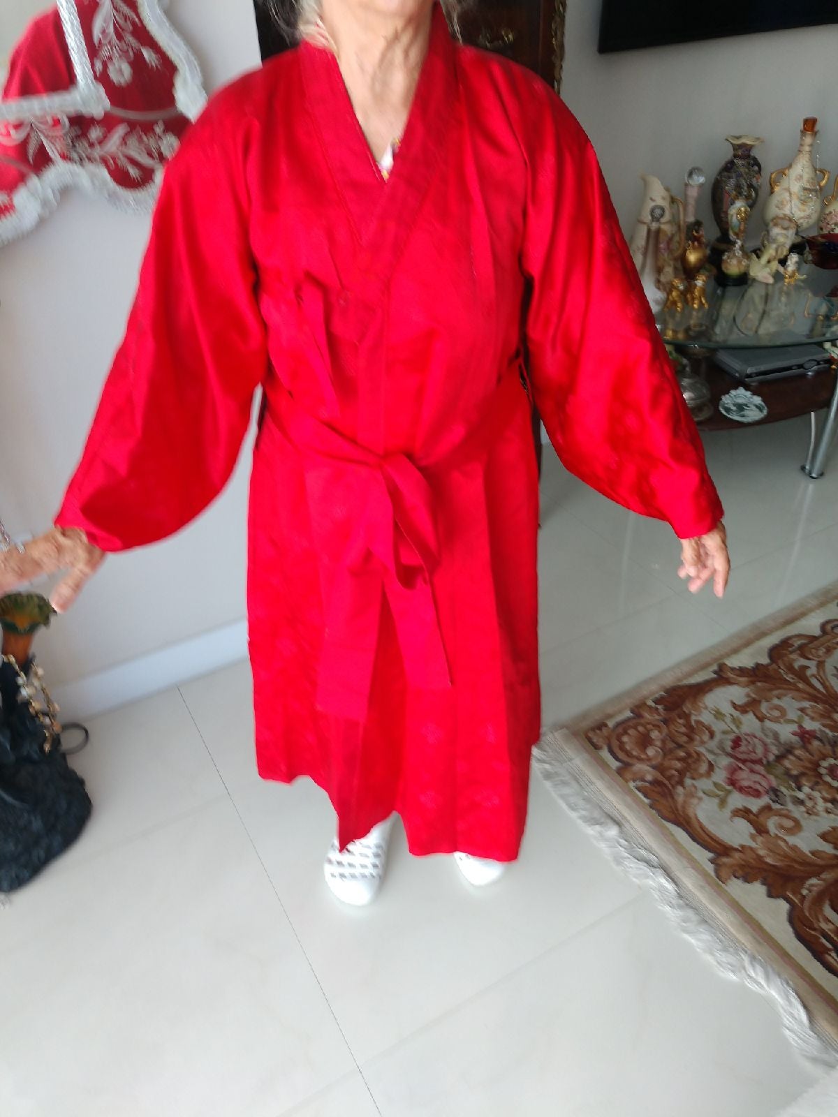 Japanese kimono Red Silky