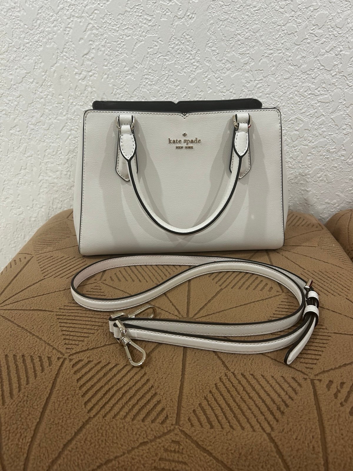 Kate Bag White Top Handle Crossbody Convertible Handbag Purse