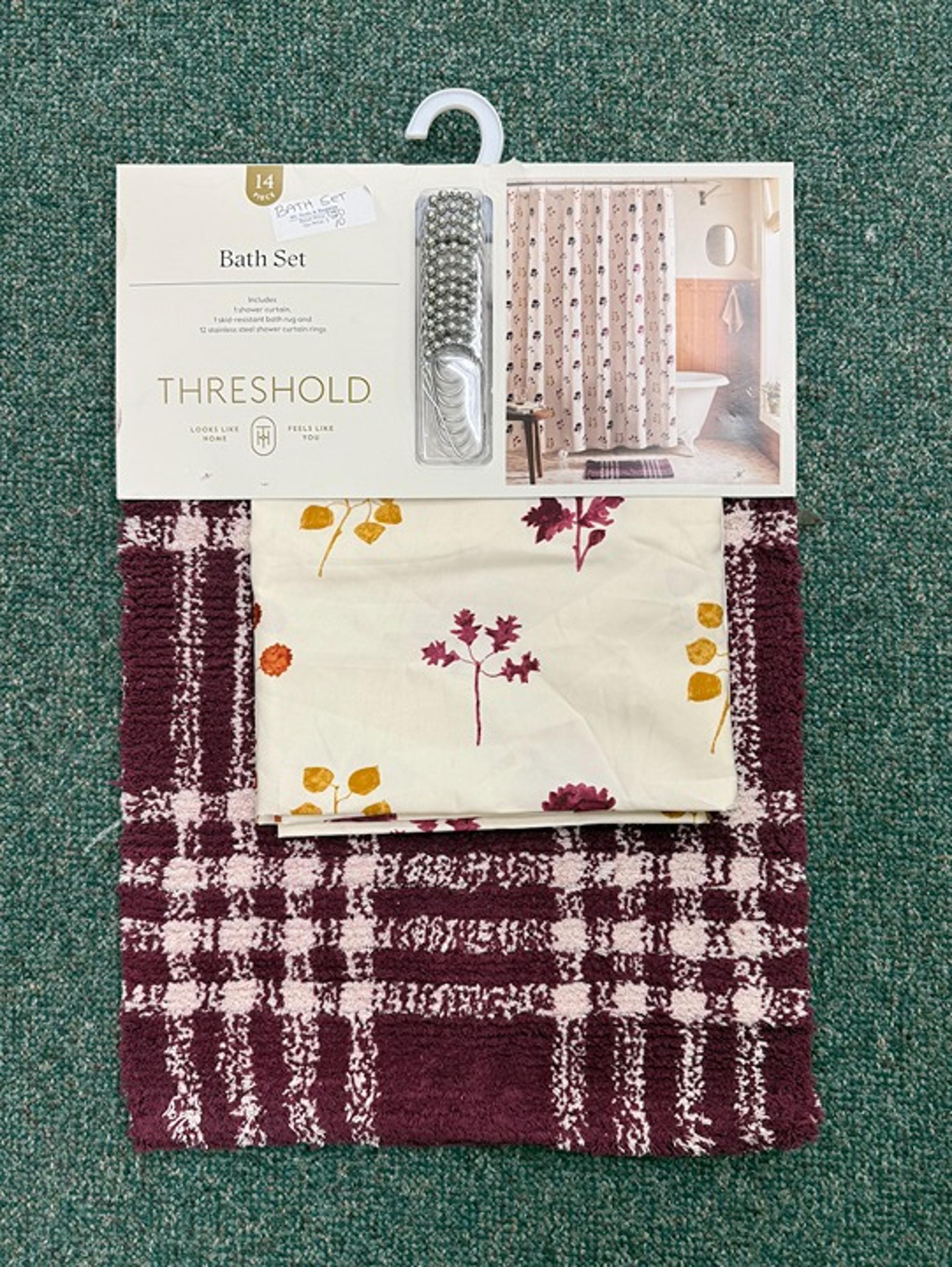 Threshold 4pc Botanical Shower Bundle Set - Burgundy