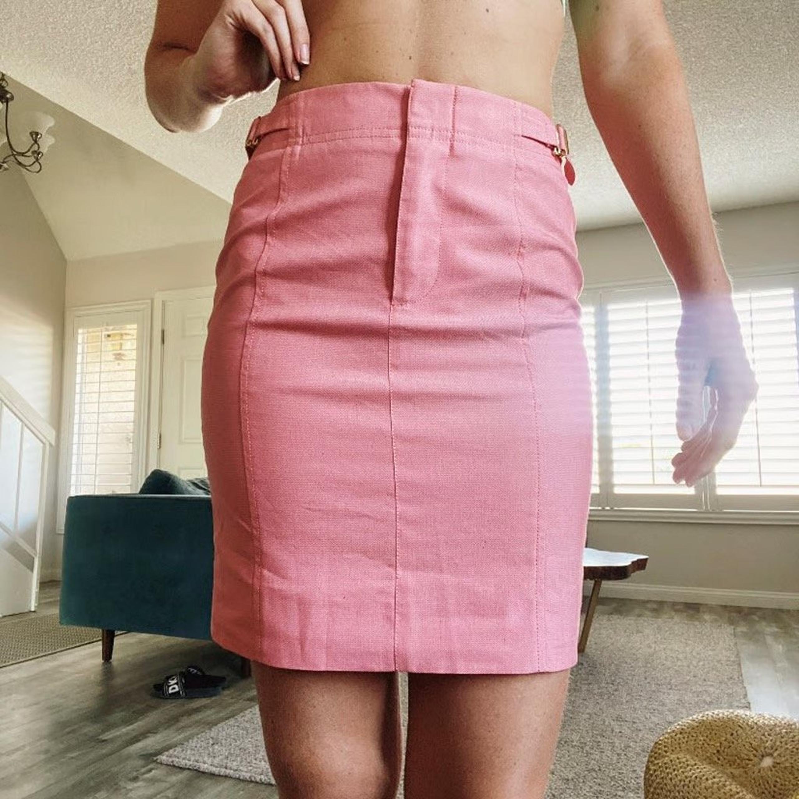 Tory Burch Pink Fitted Pencil Skirt