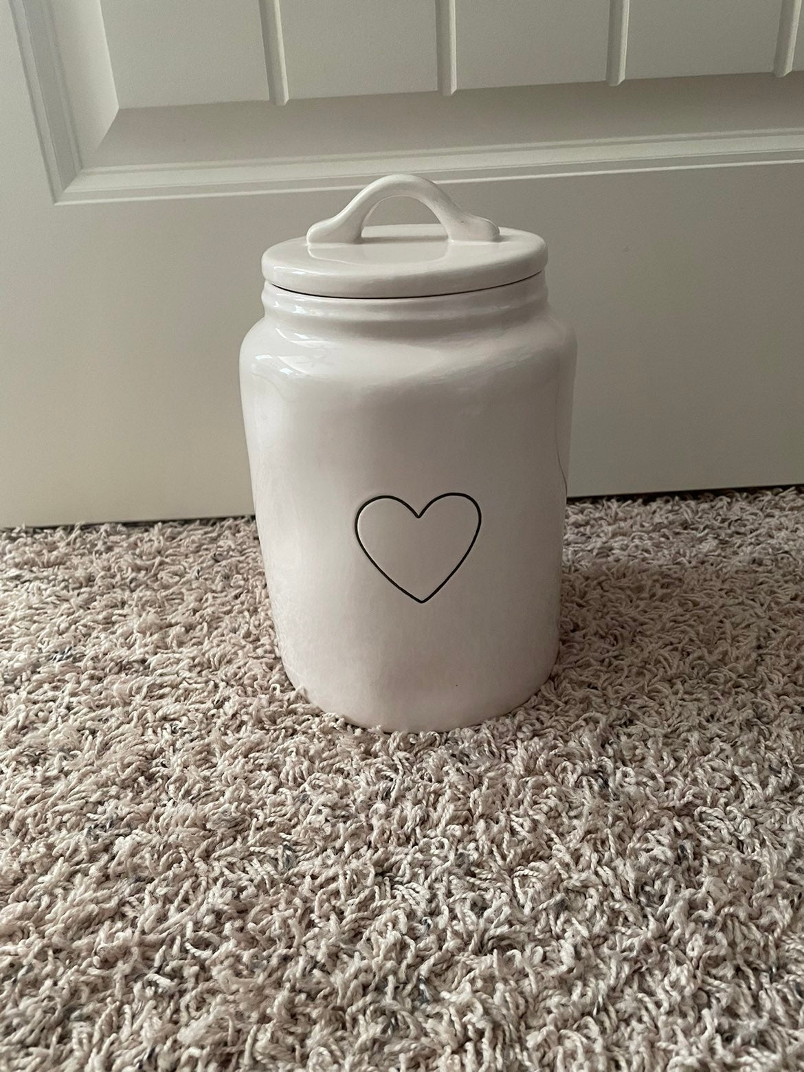 Rae Dunn Black Heart Large Canister