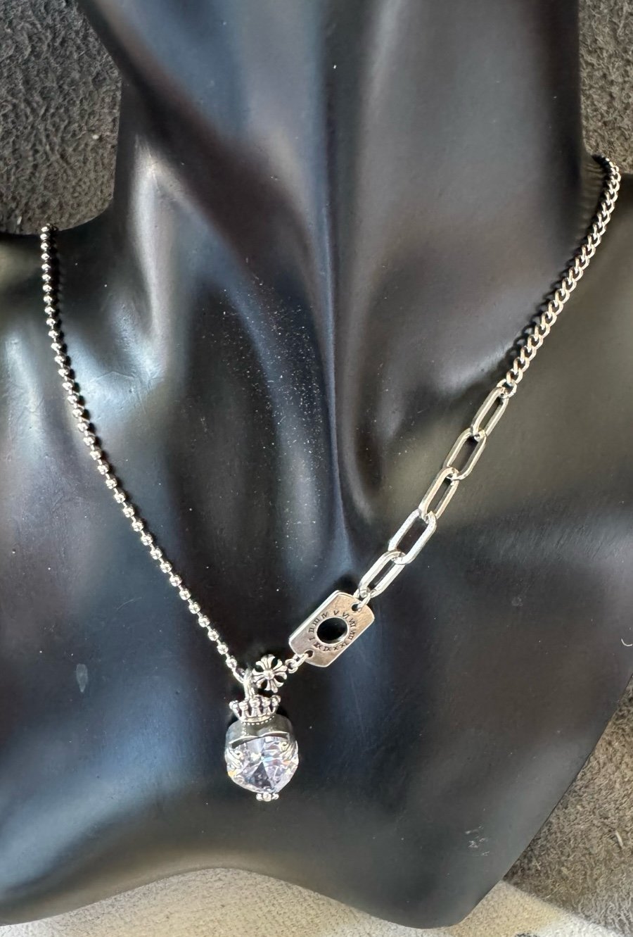 S925 Crystal heart necklace