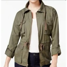 Bar III Green Full Zip Utility Jacket Size Medium