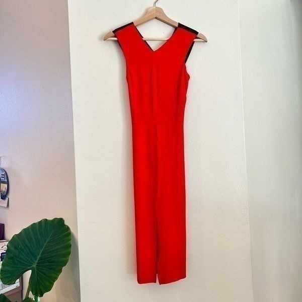 Red Rag & Bone Avant Garde Sleeveless Sheath Midi Dress Black Cross Back 0 XS