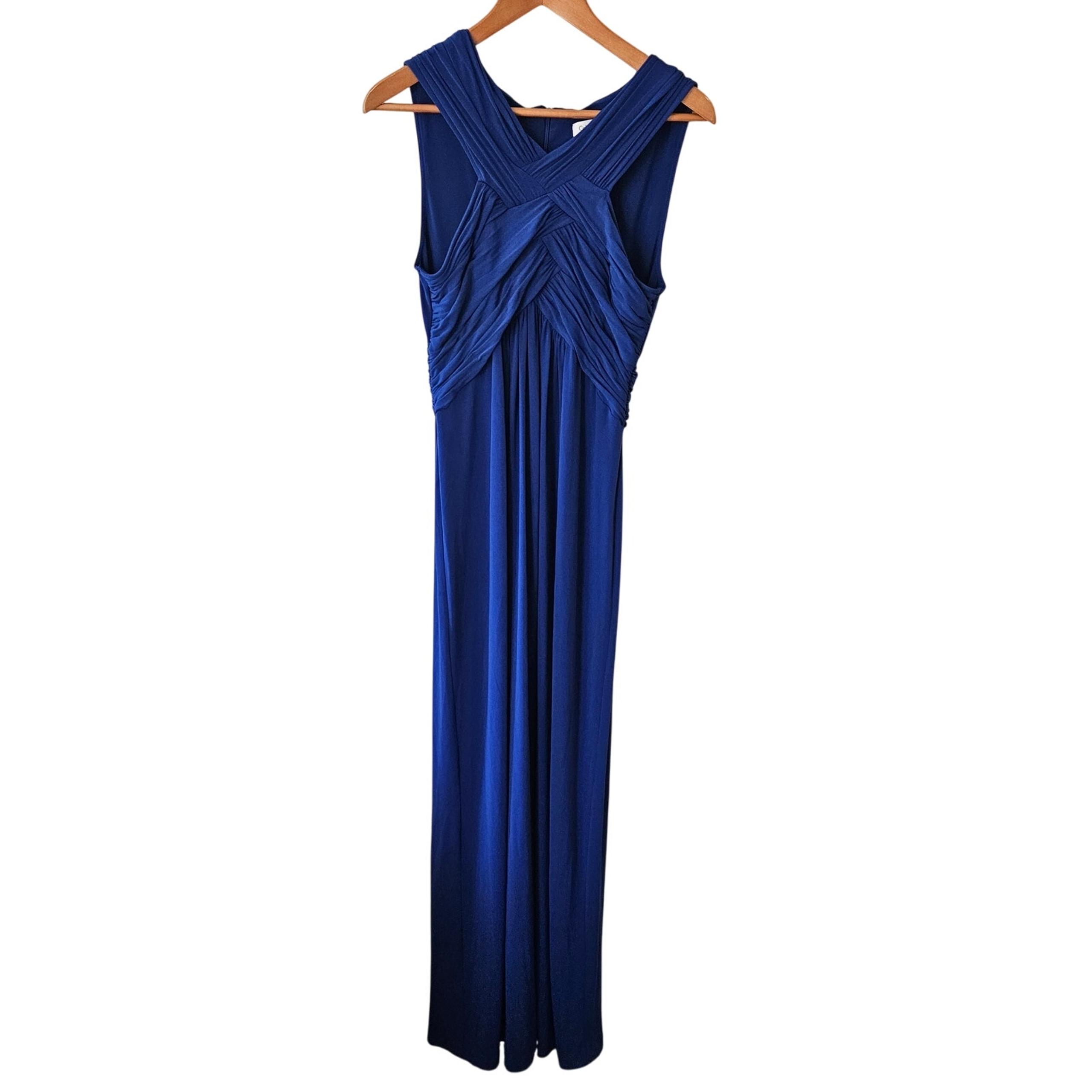Calvin Klein Women's Halter Maxi Dress, Size 10 Stretch Knit Romantic