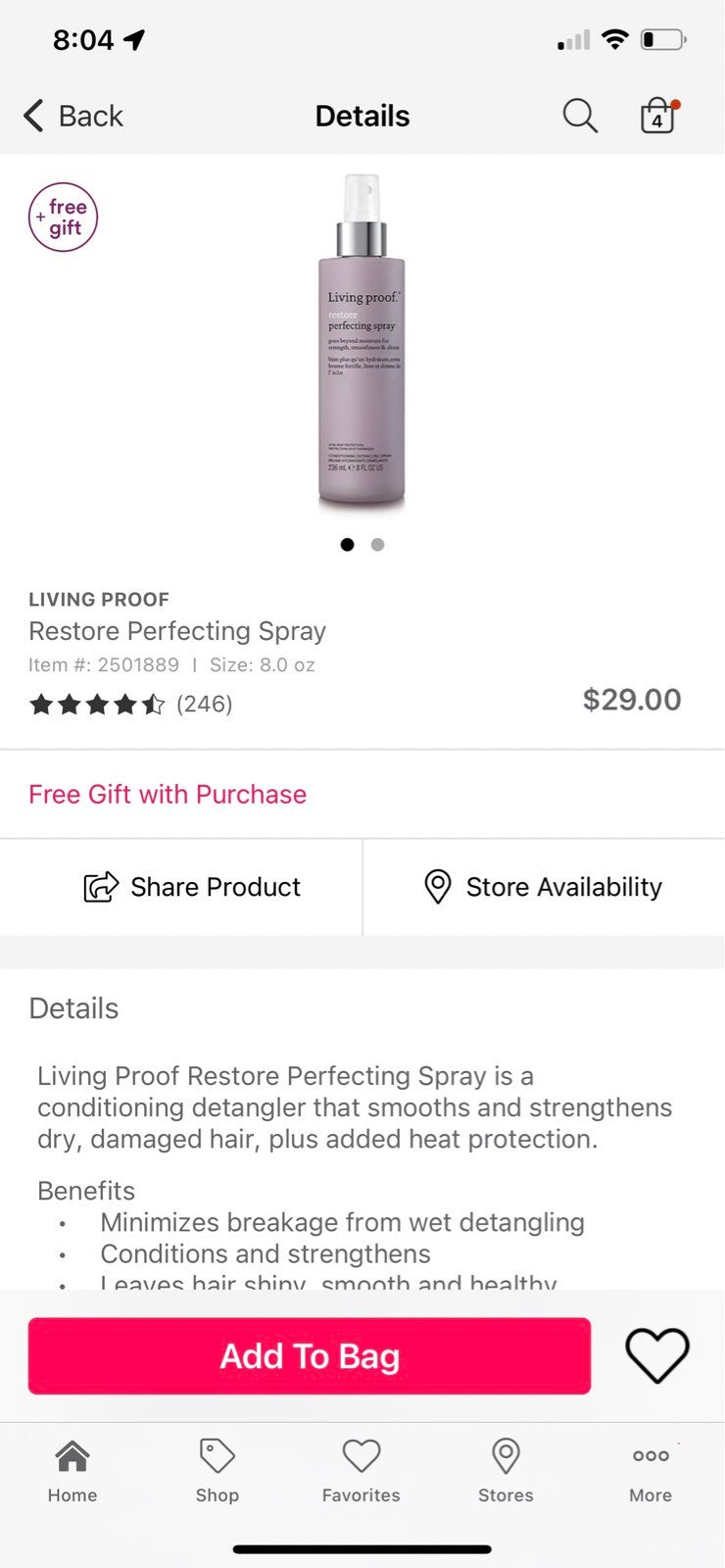 Living Proof Restore Perfecting spray