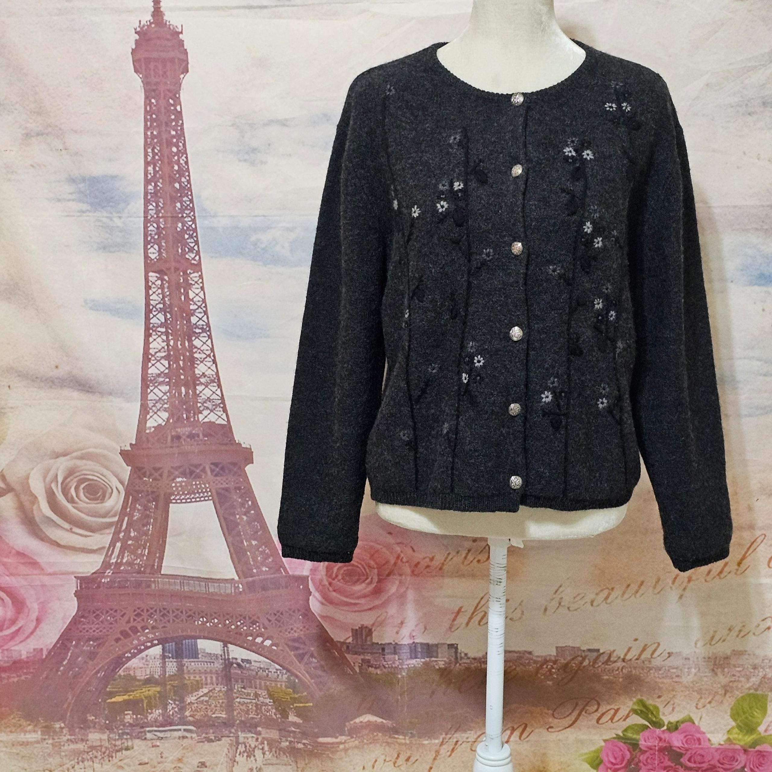 Crystal Kobe Elegant Women's Cardigan 100% Wool  Sz S