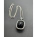 Sterling Silver ESPO Black Cabochon Chain Necklace Joseph Esposito