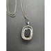Sterling Silver ESPO Black Cabochon Chain Necklace Joseph Esposito