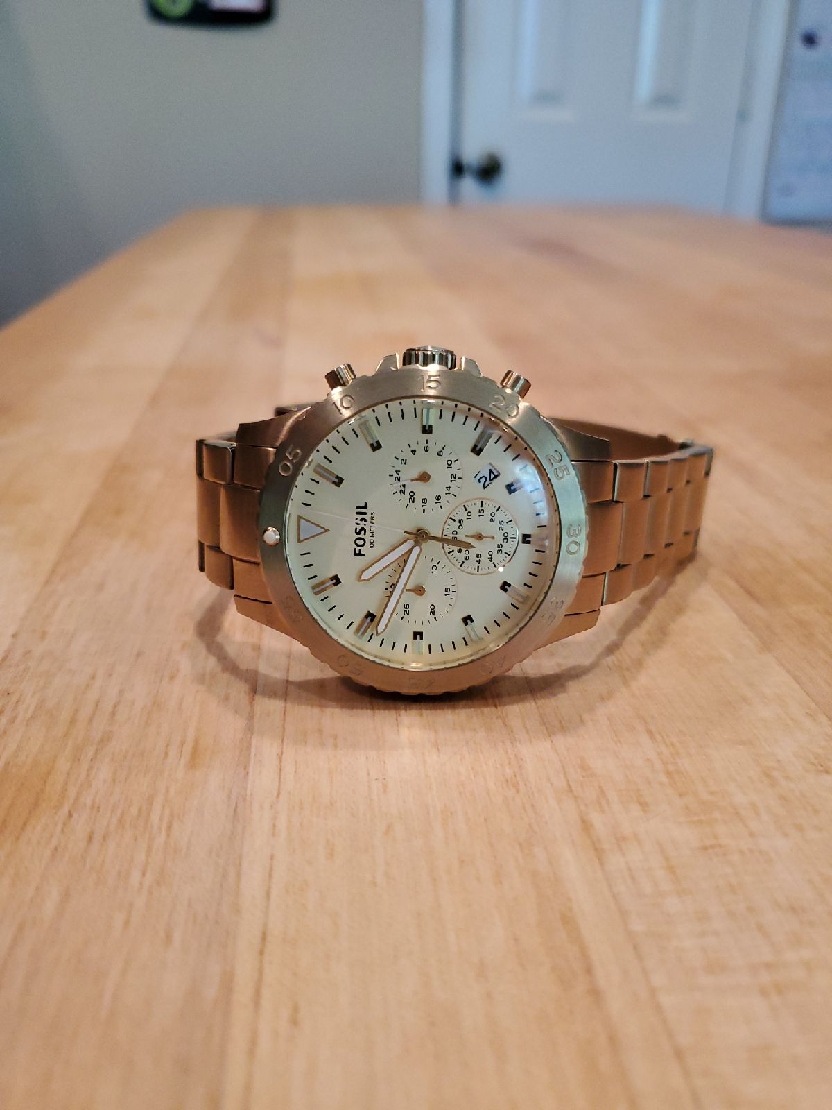 Fossil gold watch men like new