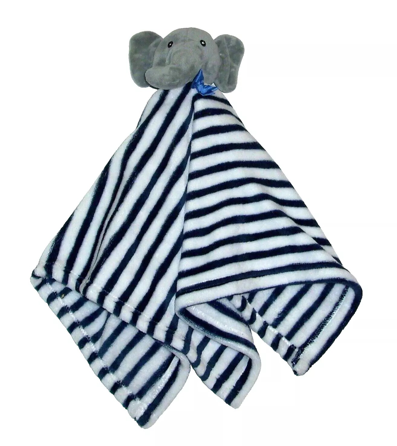 Lila & Jack Elephant Baby Blanket Navy Blue White Stripe Bow Oversized 25x25