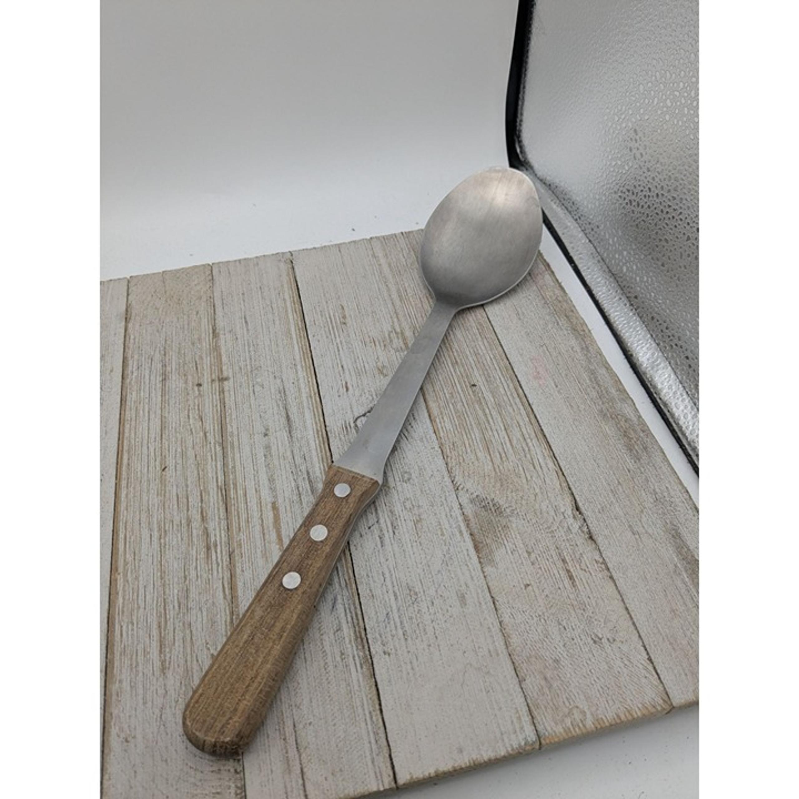 Pioneer Woman Solid Stainless Steel Wood Handle Serving Spoon 14"