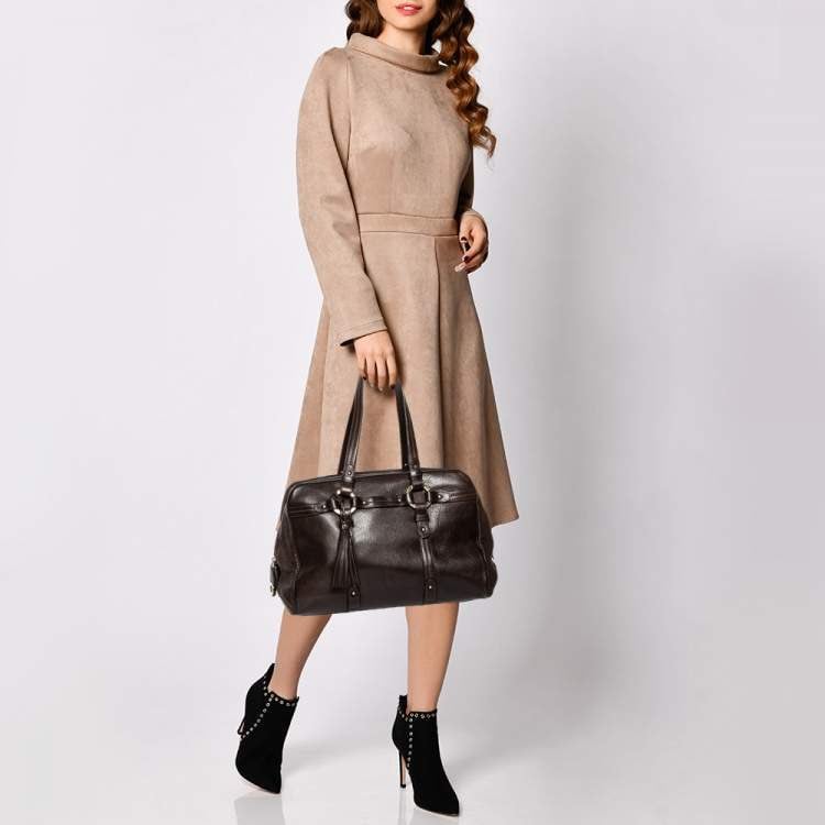 Bally black Leather Tassel Satchel