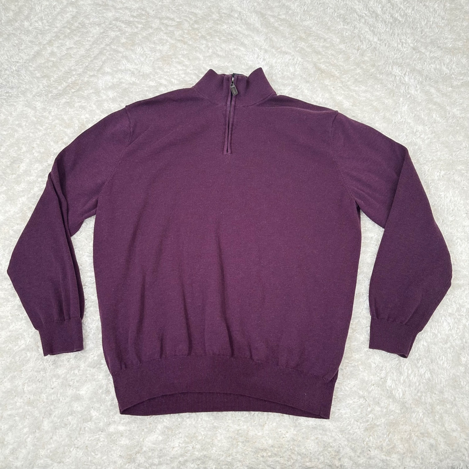 Jos. A Bank XL Maroon 100% Pima Cotton 1/2 Zip Sweater Preppy Grandpa Casual