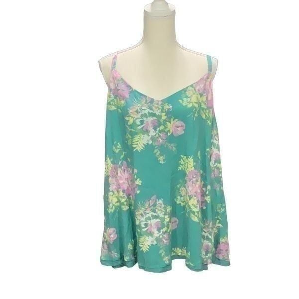 NWT Torrid Sophie Green Floral Swing Camisole Double Layer Size 2