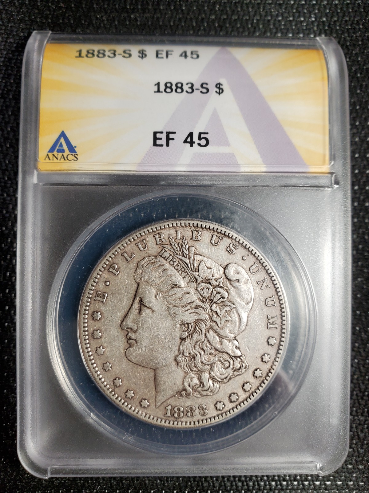 1883-S Morgan Silver Dollar ANACS EF45. Key Date/ Tougher Date. Read Details!!