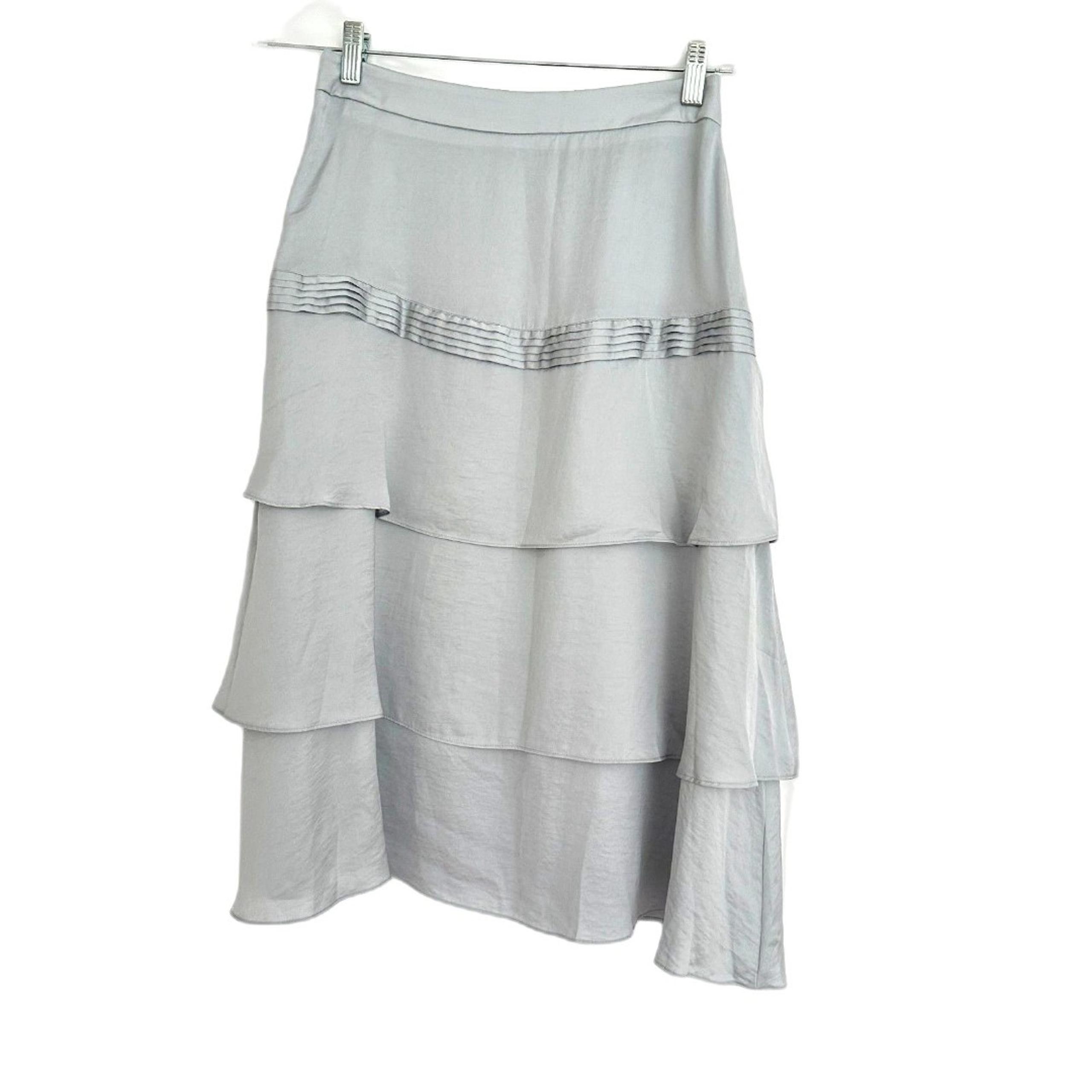 Banana Republic Tiered Gray Midi Skirt Size 2 Silver Silky Soft