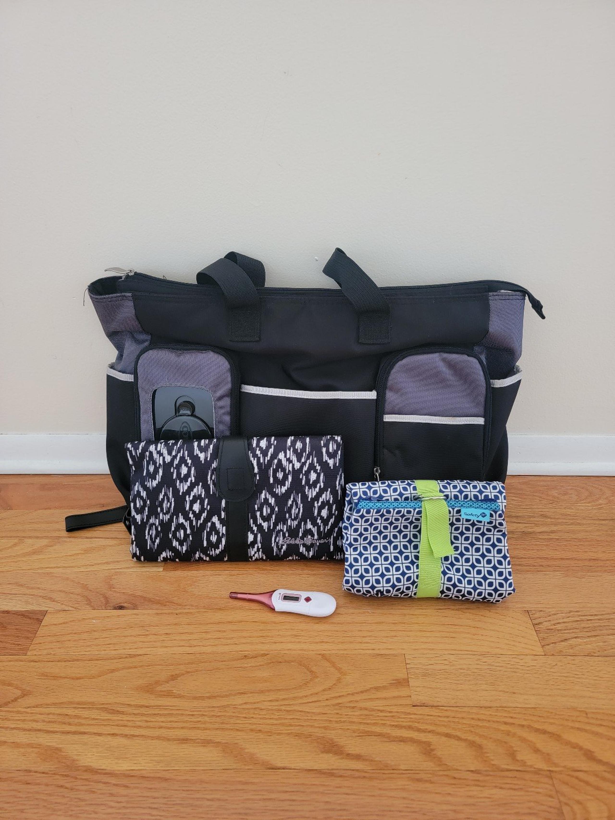 Baby Bundle Diaper Bag, Changing Pad, Thermometer & Case