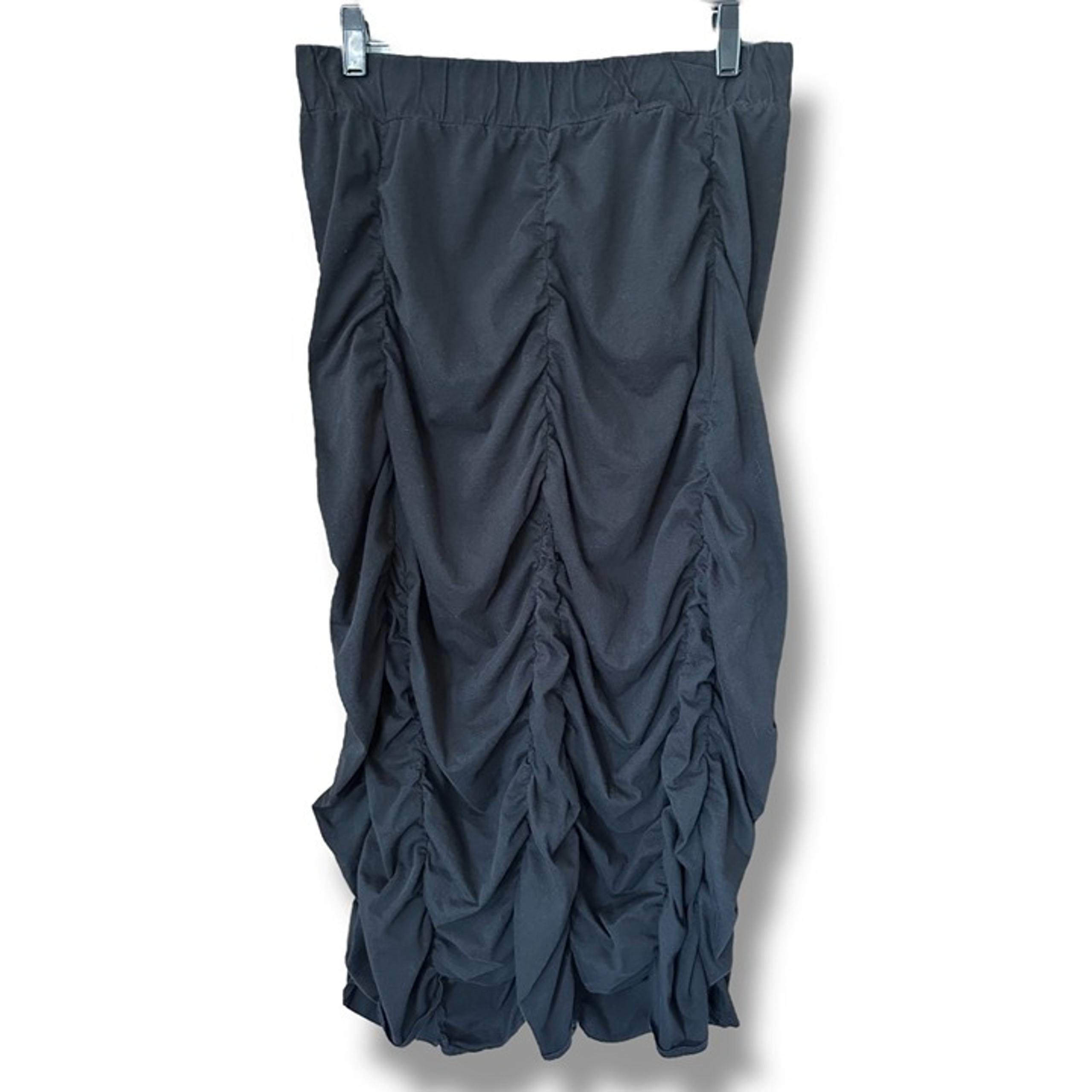 Comfy USA Black Ruched Maxi Skirt Whimsygoth