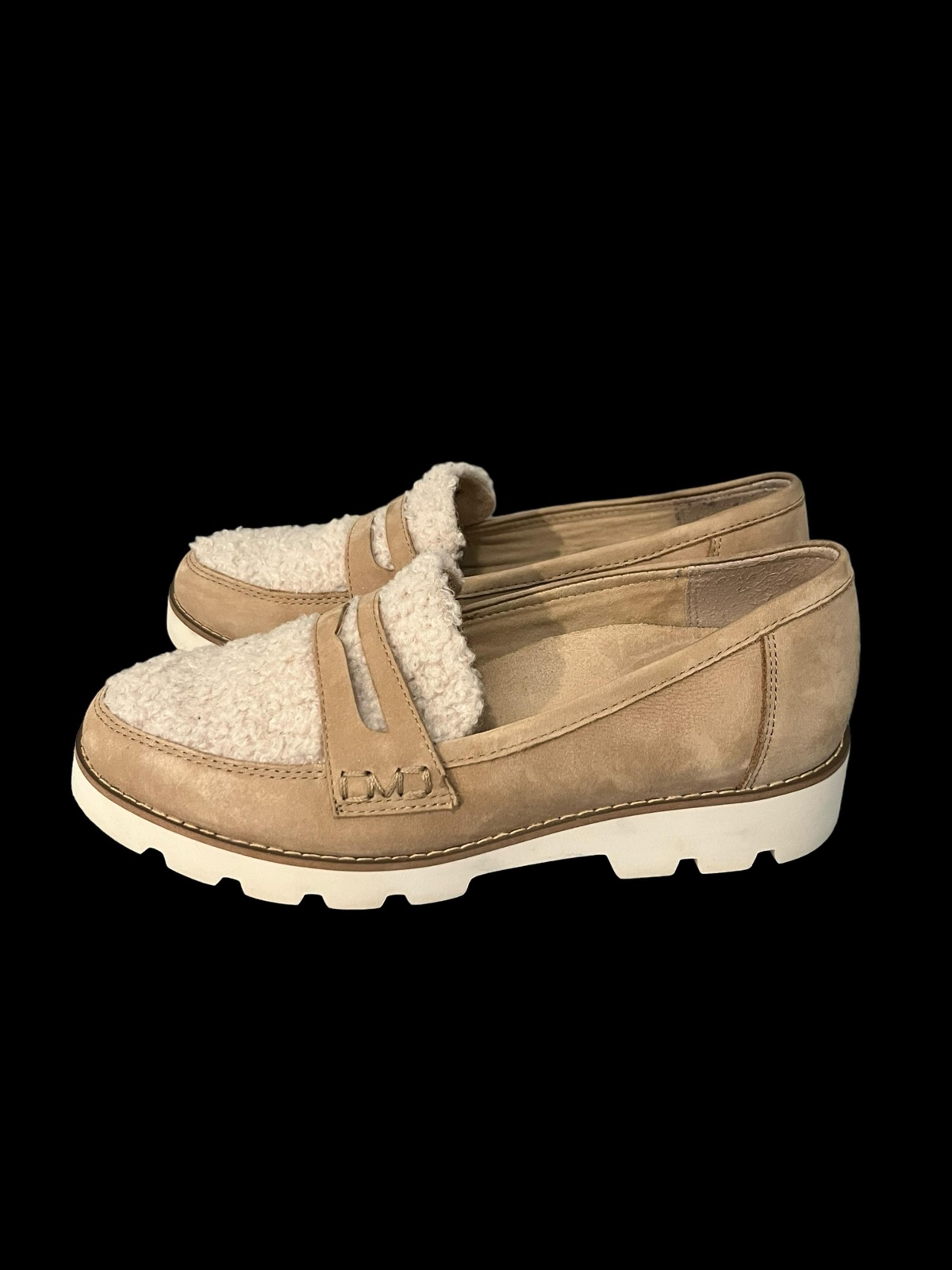 Vionic  Cheryl Faux Fur Comfort Arch Support Loafers Beige Ivory US 6/EU 37