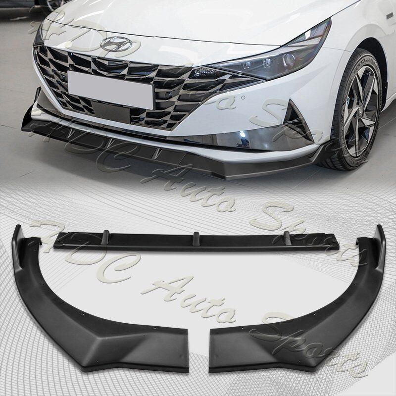For 2021-2022 Hyundai Elantra Unpainted Black Front Bumper Body Kit Spoiler Lip