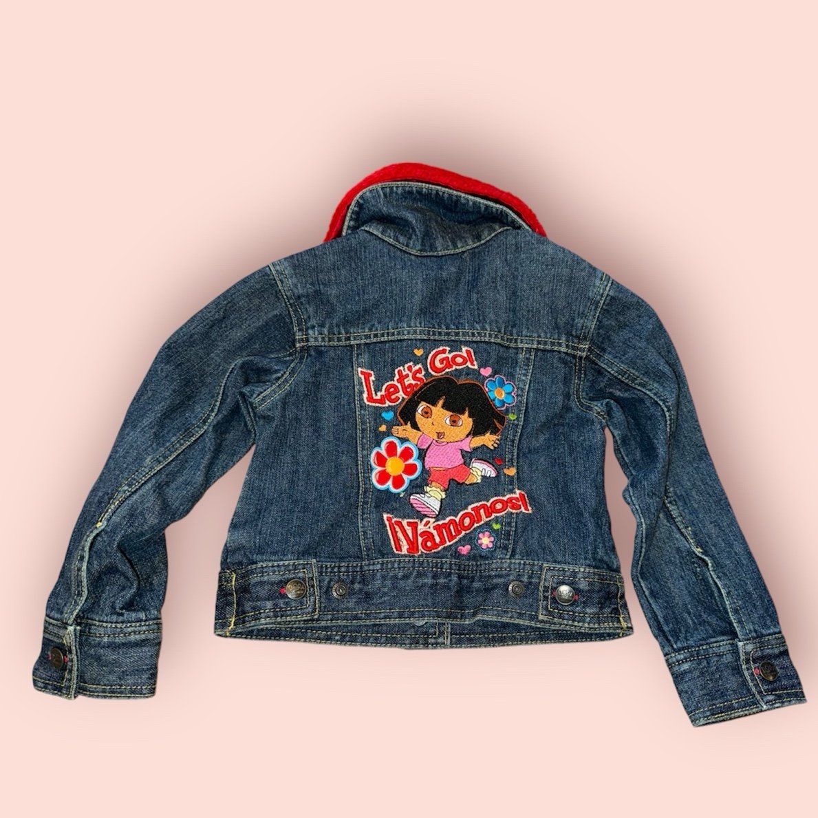 Vintage Dora the Explorer Youth Girls Clothes SZ 4 Nick Jr Denim Jean Jacket