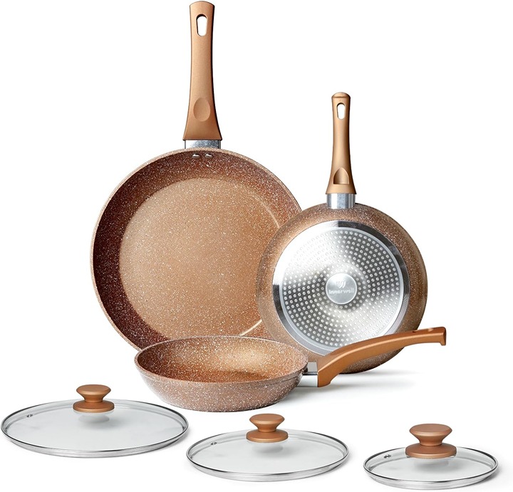 3Pcs Non Stick Granite Cookware Set -9sz6