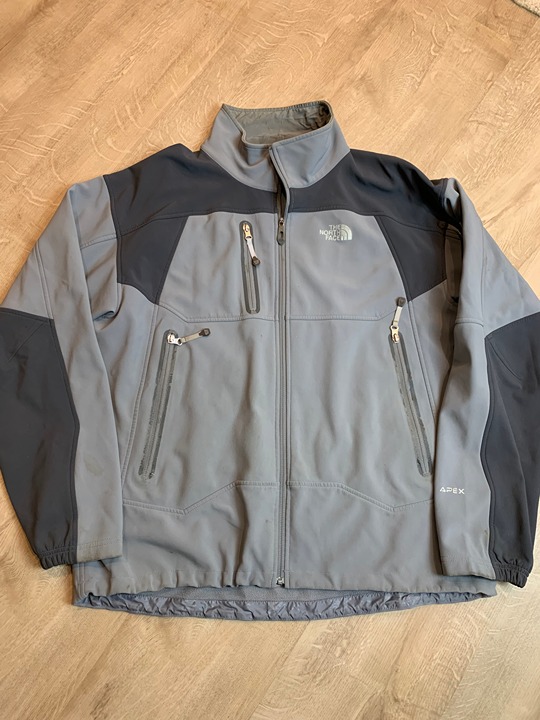 The North Face Apex Bionic Soft Shell Full Zip Jacket Mens XXL 2XL Gray Black