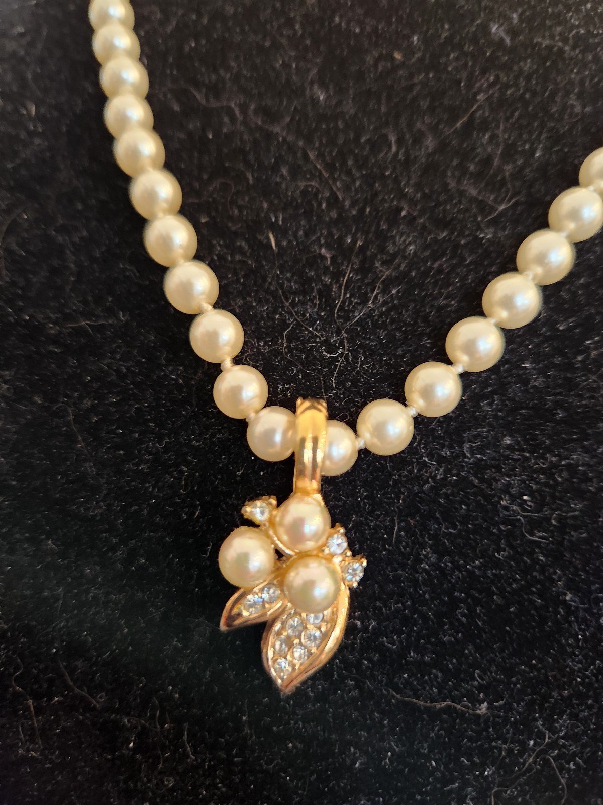women's vintage pearl necklace, enhancer and earring set