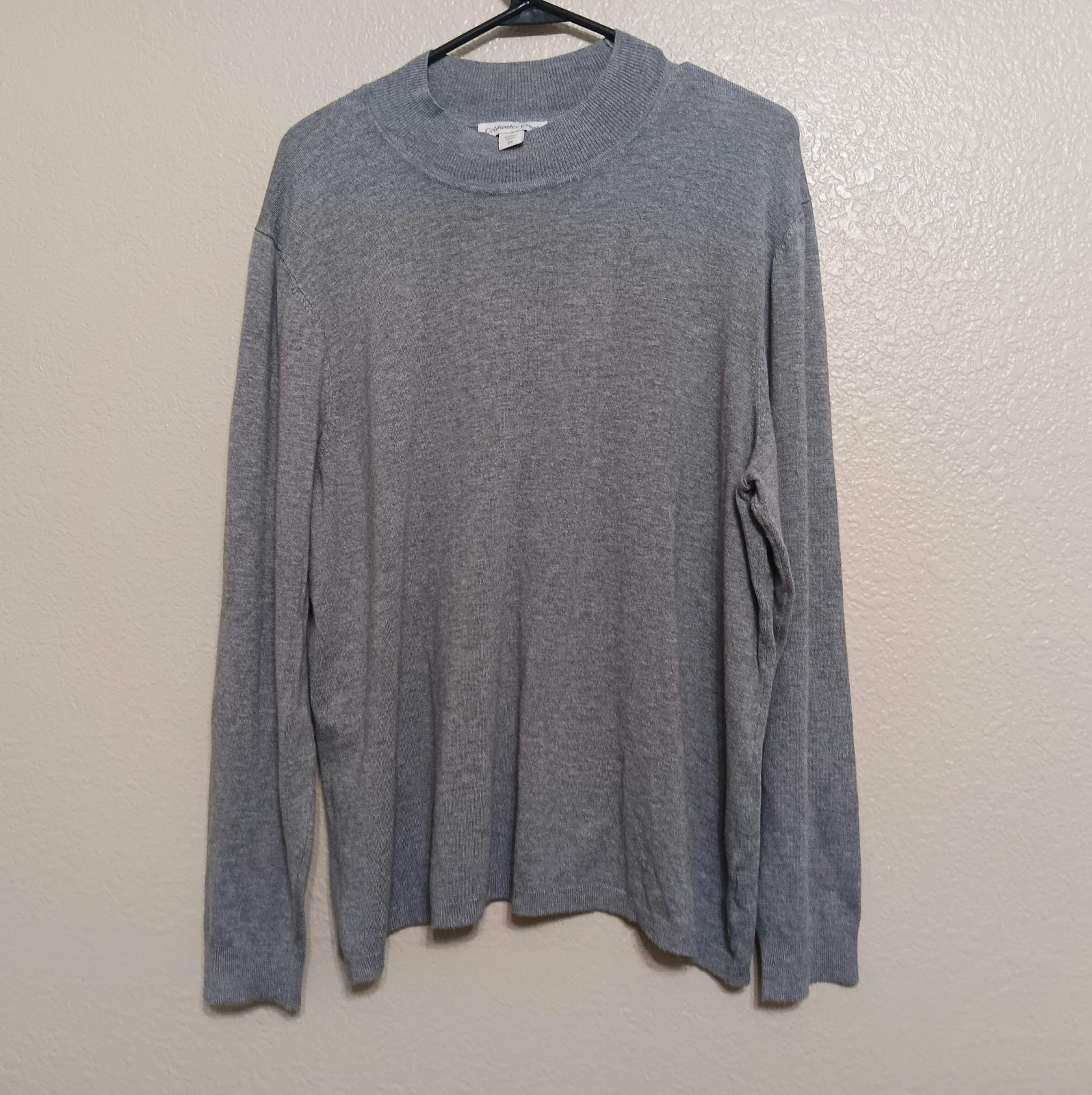 Coldwater Creek Gray Lightweight Mock Neck Sweater