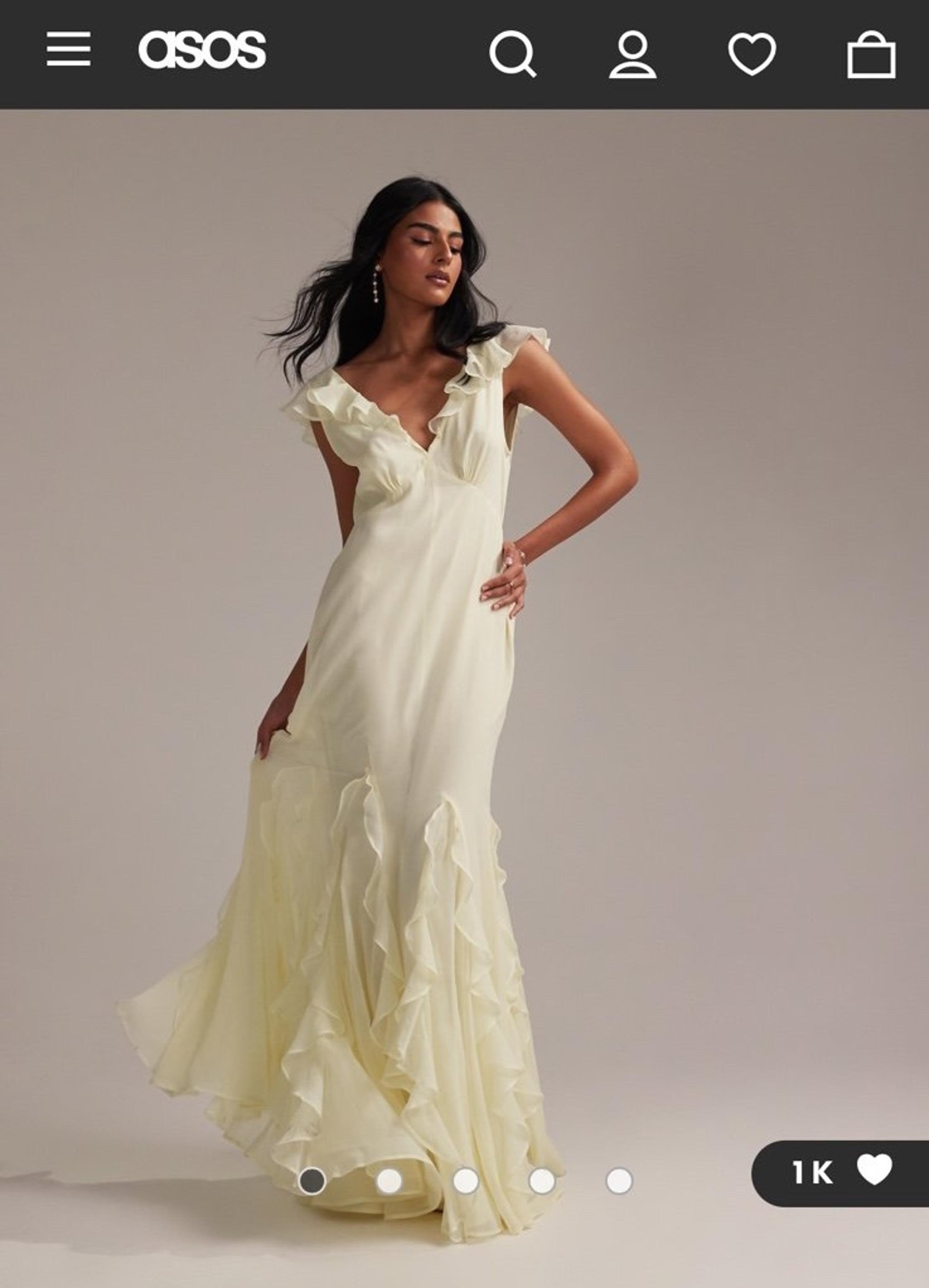 ASOS Bridesmaids Dress in Soft Yellow | Size 12