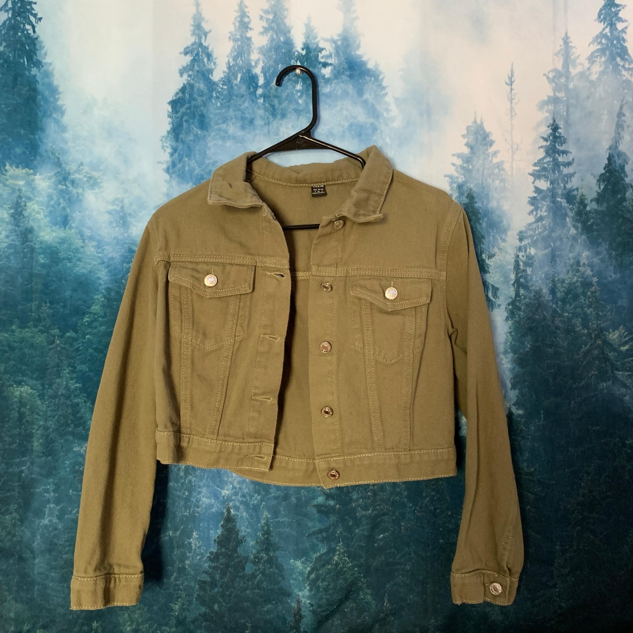 Army Green Jean Jacket Cropped