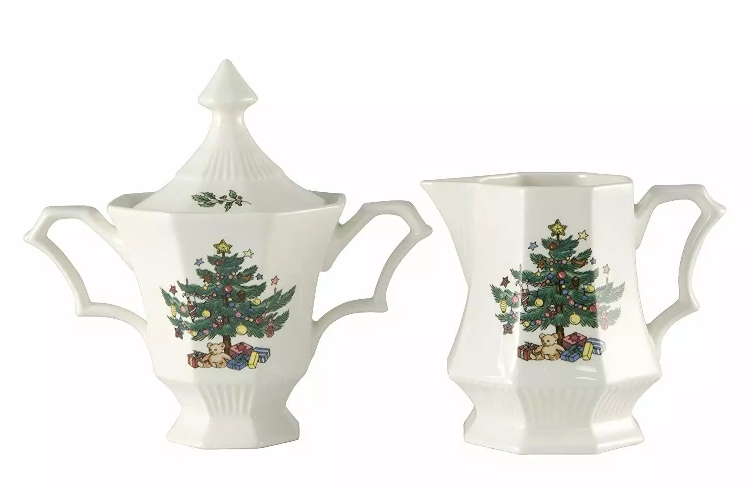 Nikko Christmastime Creamer and Covered Sugar Bowl New in Box