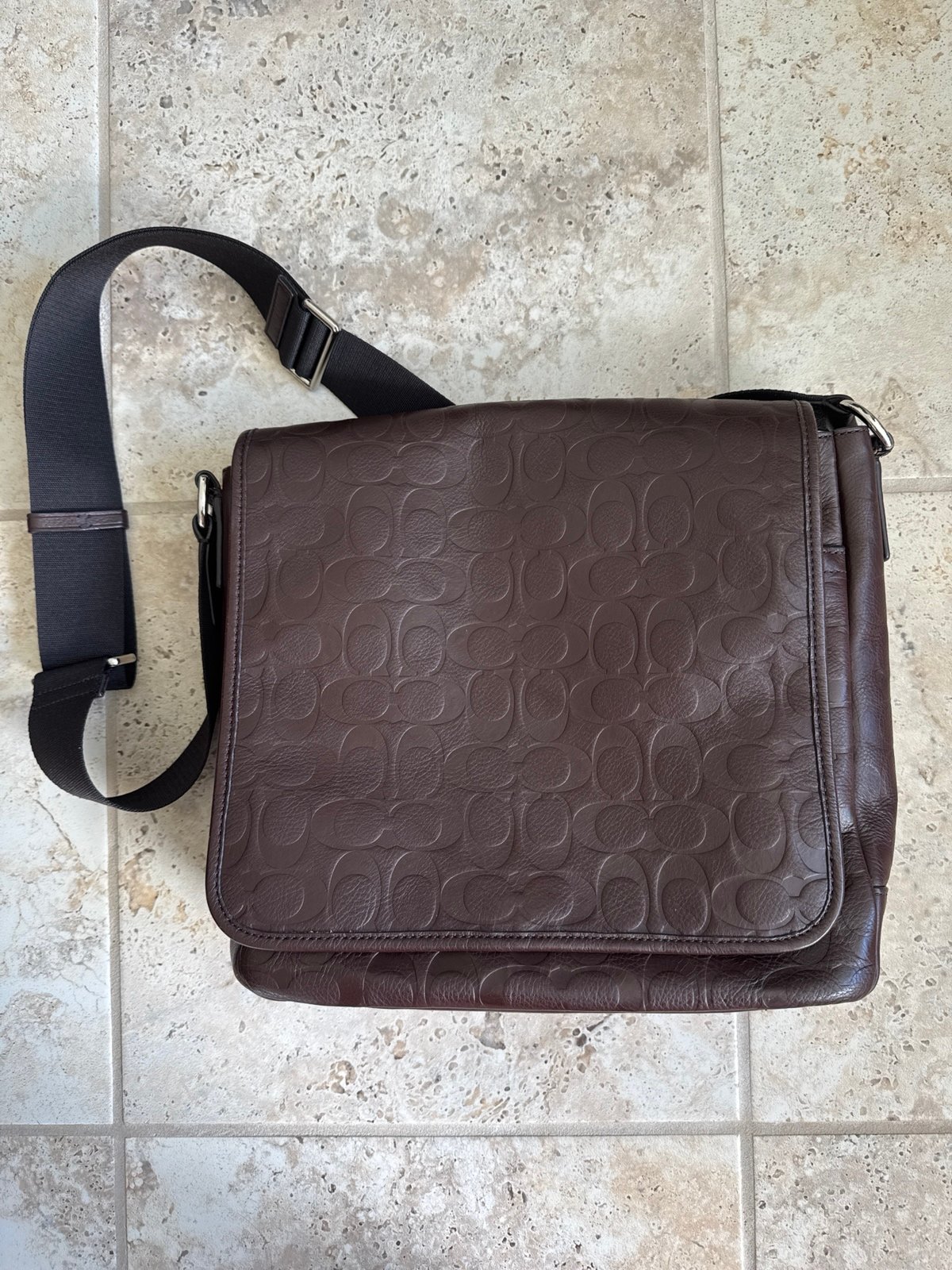 Coach Map Messenger Crossbody in Signature Leather