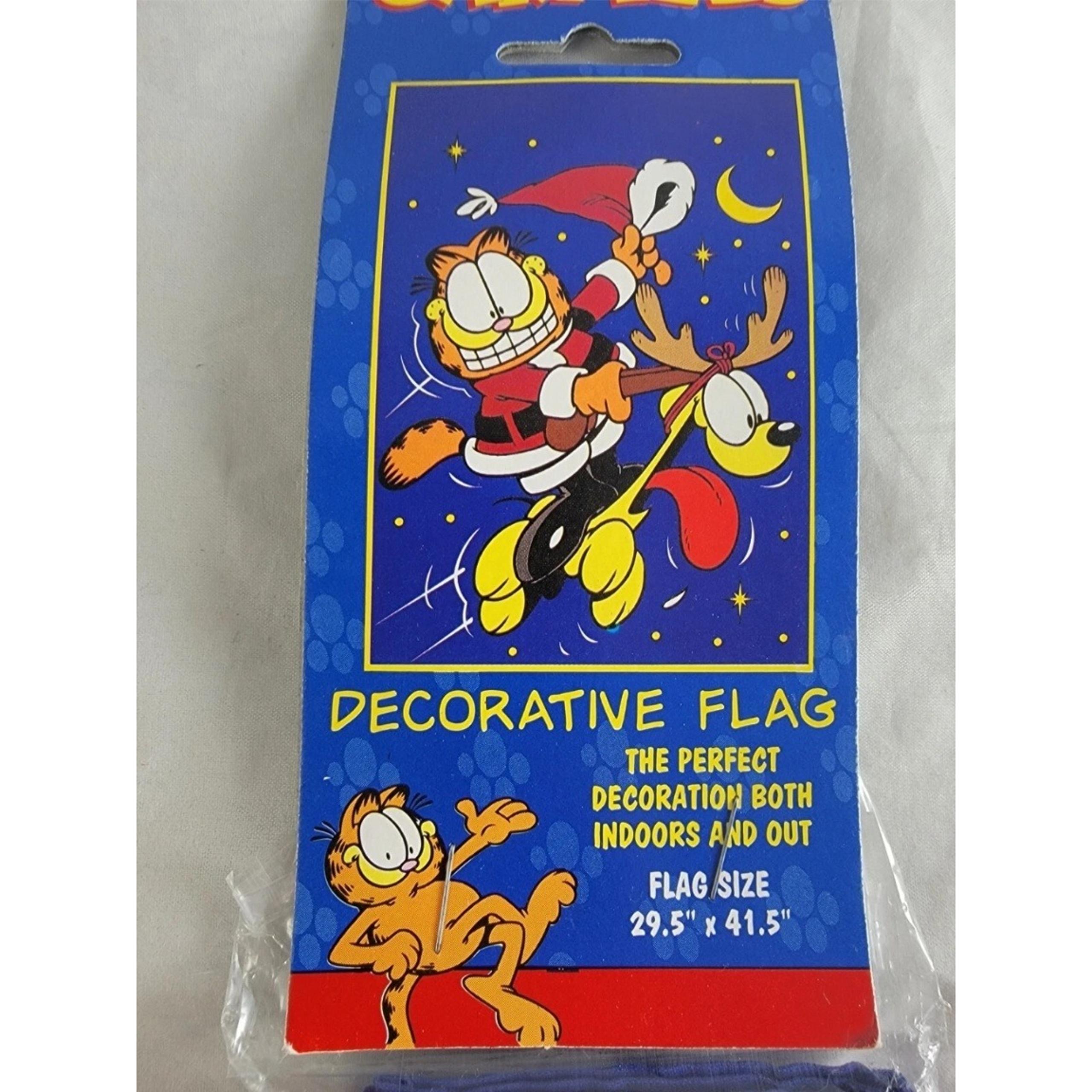 Garfield Christmas Decorative Flag Indoor Outdoor Holiday Decor 29.5x41.5 Vtg