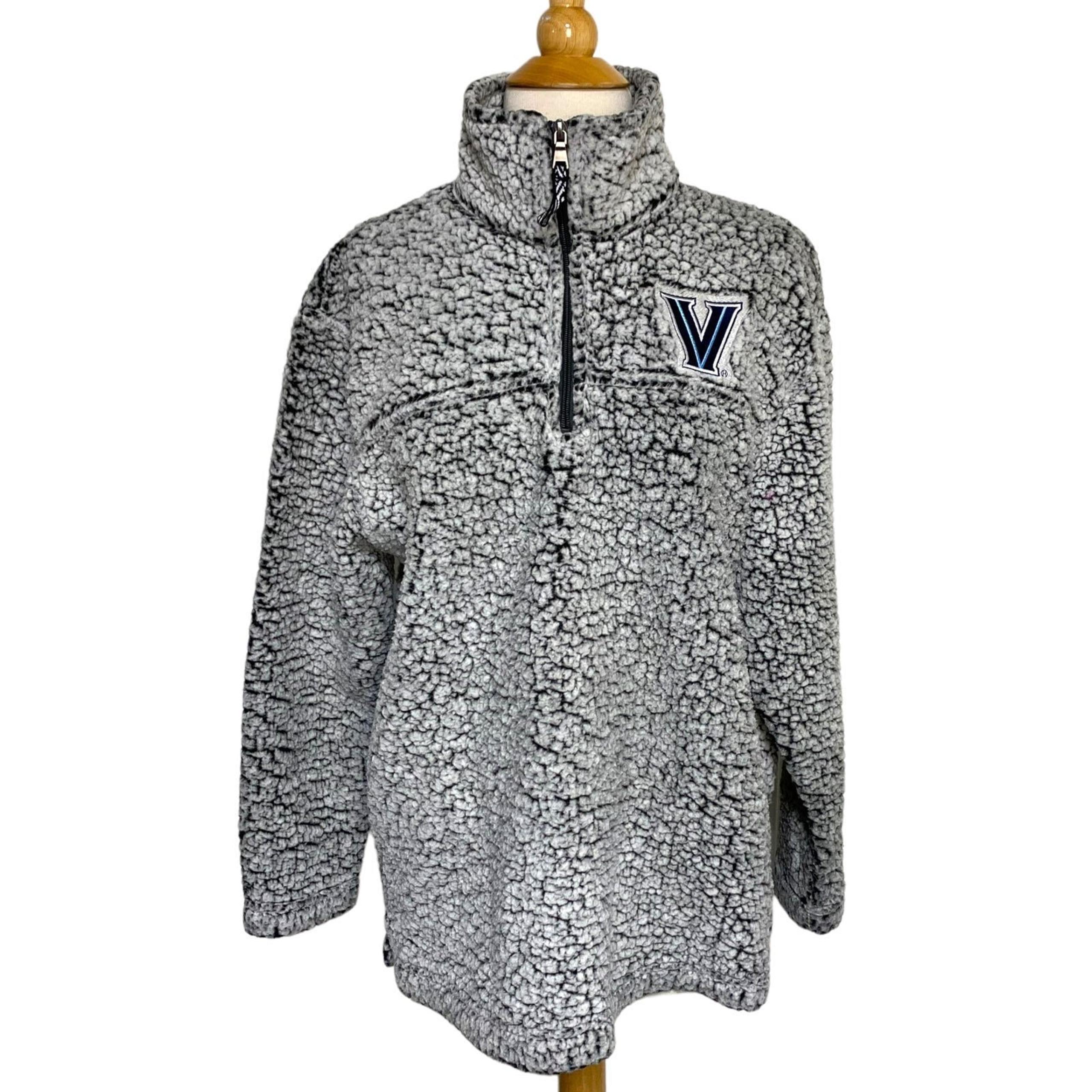 Boxercraft Villanova wildcat M gray  soft Sherpa 1/4 zip pull over sweatshirt