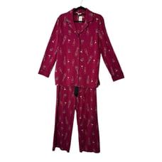 SOMA 2 Pc PJ Set Top & Pants Women Medium Pajama Set Long Sleeve Bottom Up New