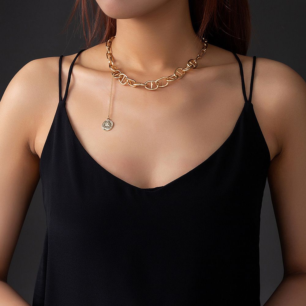 Europe and the United States new personalized pig nose necklace simple and versa