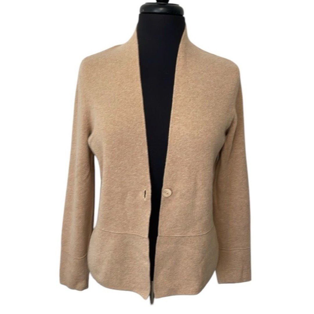Charter Club women’s Size Medium tan / chestnut 100% cashmere cardigan sweater