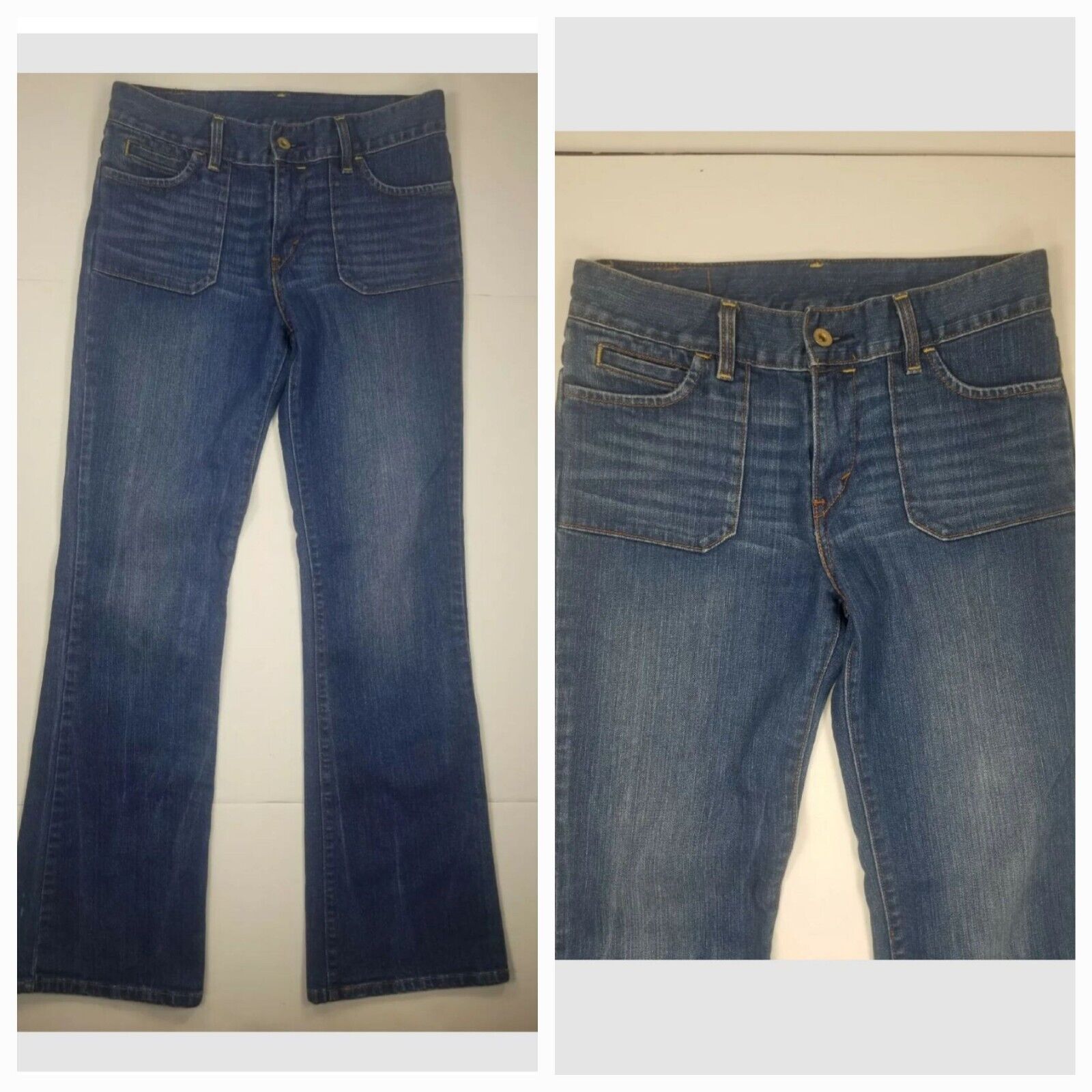 Levi's Jeans Womens 28x33 High Rise Flare Stretch Front Pocket Y2K 90's Bohemian